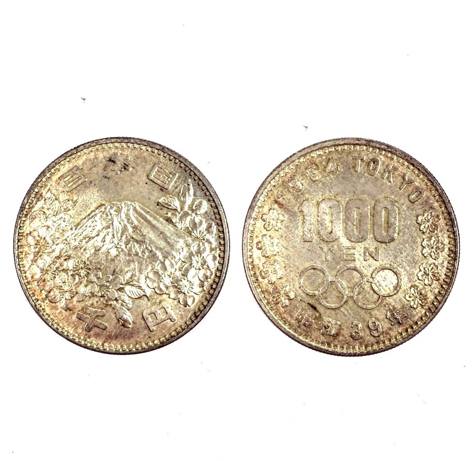 東京オリンピック 1000 X 4枚 昭和39年 東京オリンピック記念 1,000円銀貨幣 記念貨幣 1964年