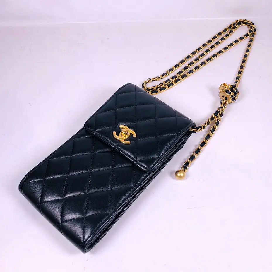 CHANEL(シャネル) / ポーチ/レザー/BLK/無地 | 中古品の販売