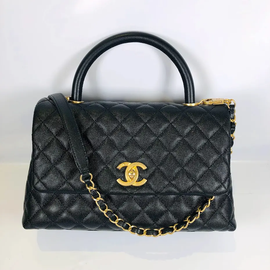 CHANEL キャビアスキン　メタルハンドル シャネル ココハンドル24 XS キャビアスキン 2WAYハンドバッグ