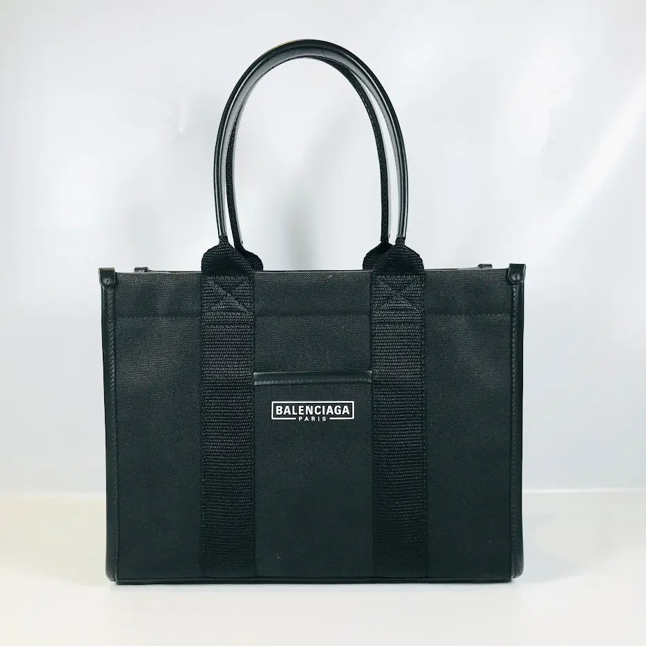 バレンシアガ ハードウェア キャンバス×レザー トートバッグ