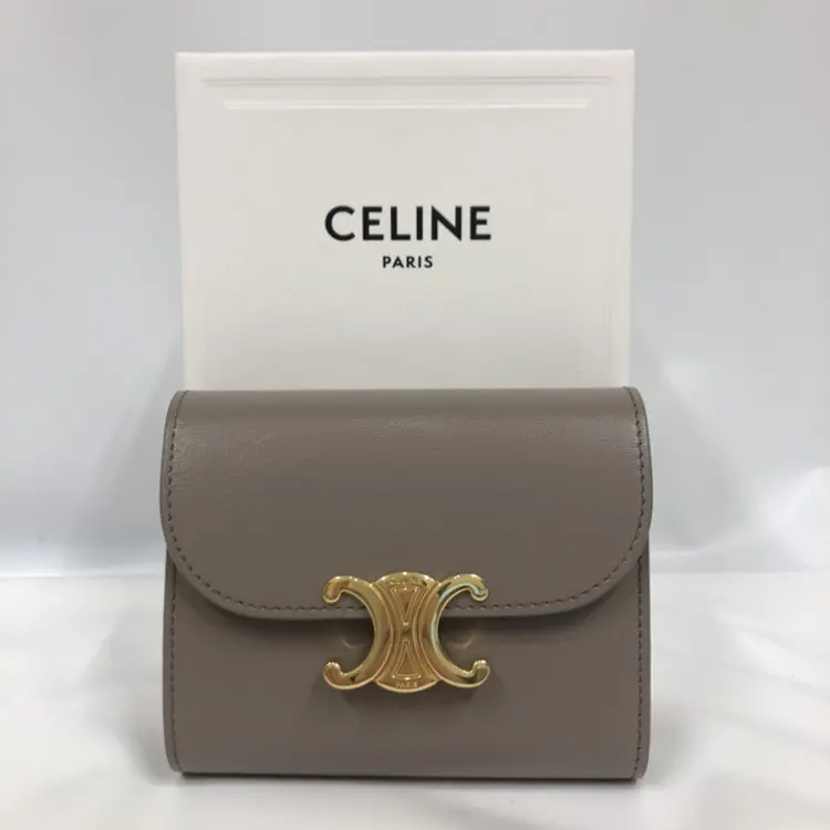 セリーヌ スモール フラップウォレット トリオンフ / シャイニーカーフ