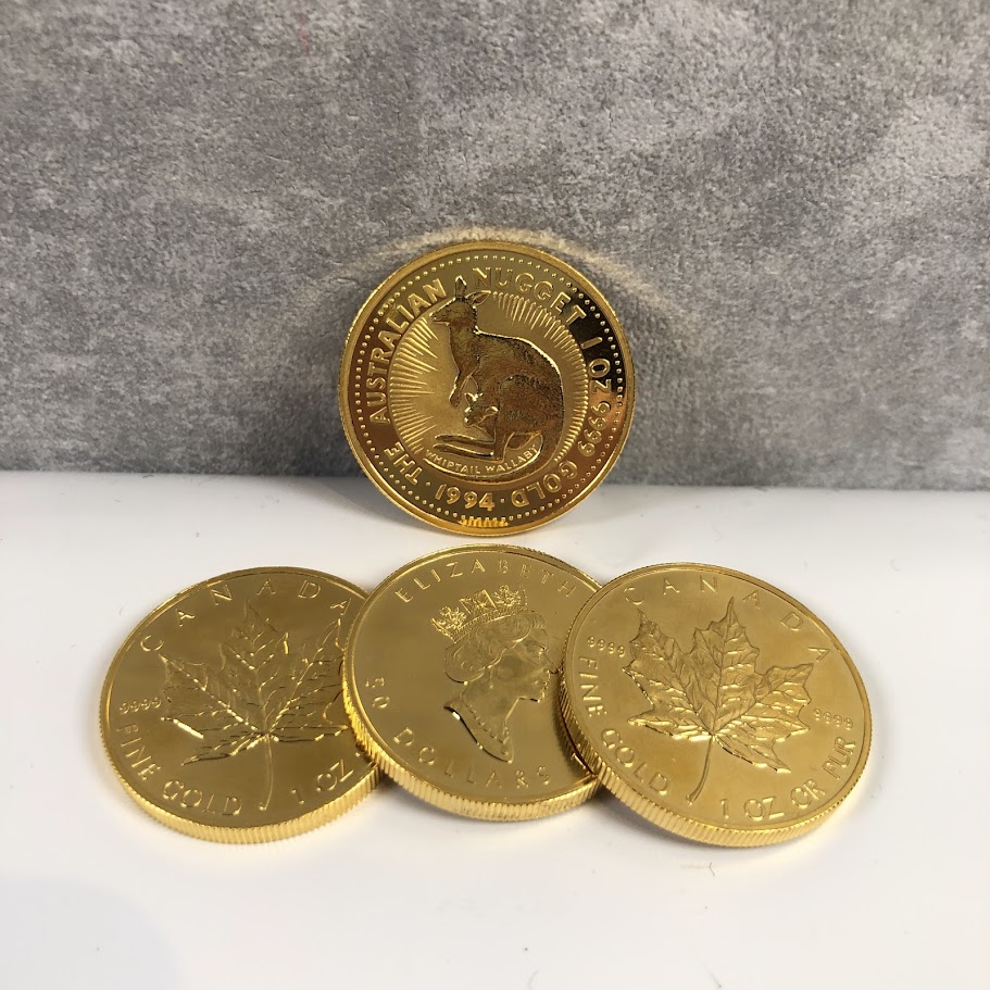 カナダ_メイプルリーフ_金貨_カンガルー金貨_K24_あべの