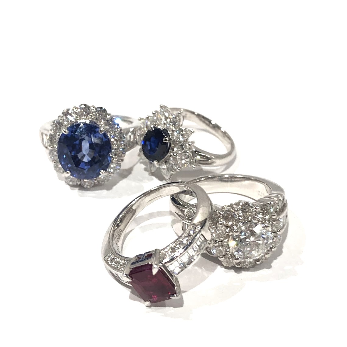 ダイヤモンド サファイア ルビー リング デザインリング まねきや銀座本店