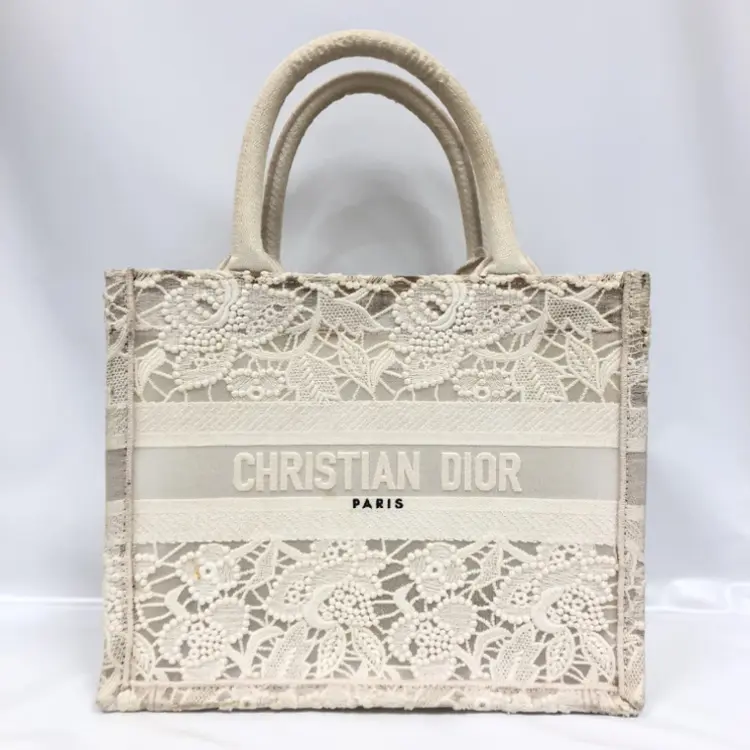 クリスチャンディオール ブックトート スモール マクラメレース コットン Christian Dior DIOR ディオール マクラメレース ブックトート