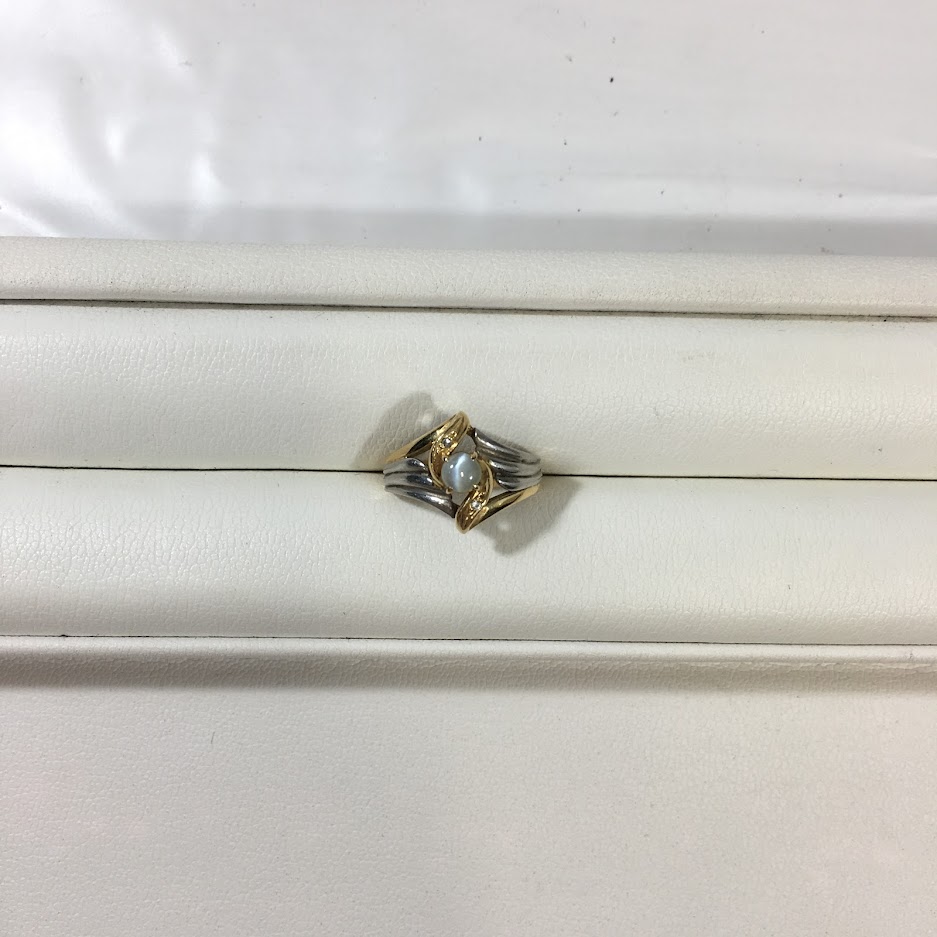 K18 Pt900 キャッツアイリング