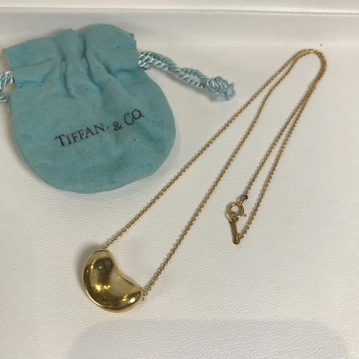 ●ティファニー　K18ビーンズネックレス TIFFANY&Co. ティファニー ビーン ネックレス 18金 K18イエロー