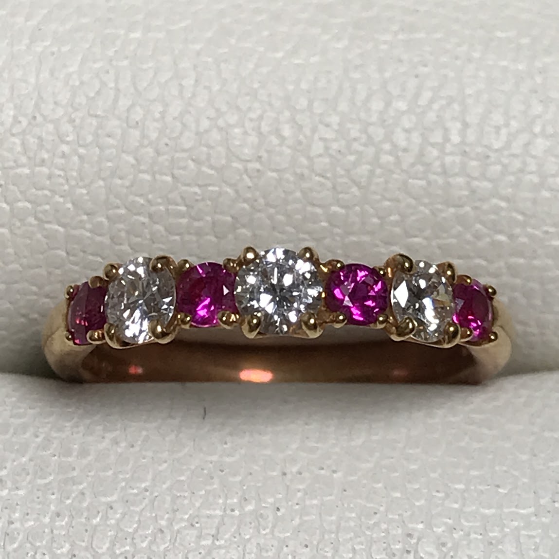 K18 ルビー0.35ct ダイヤ0.45ct リング