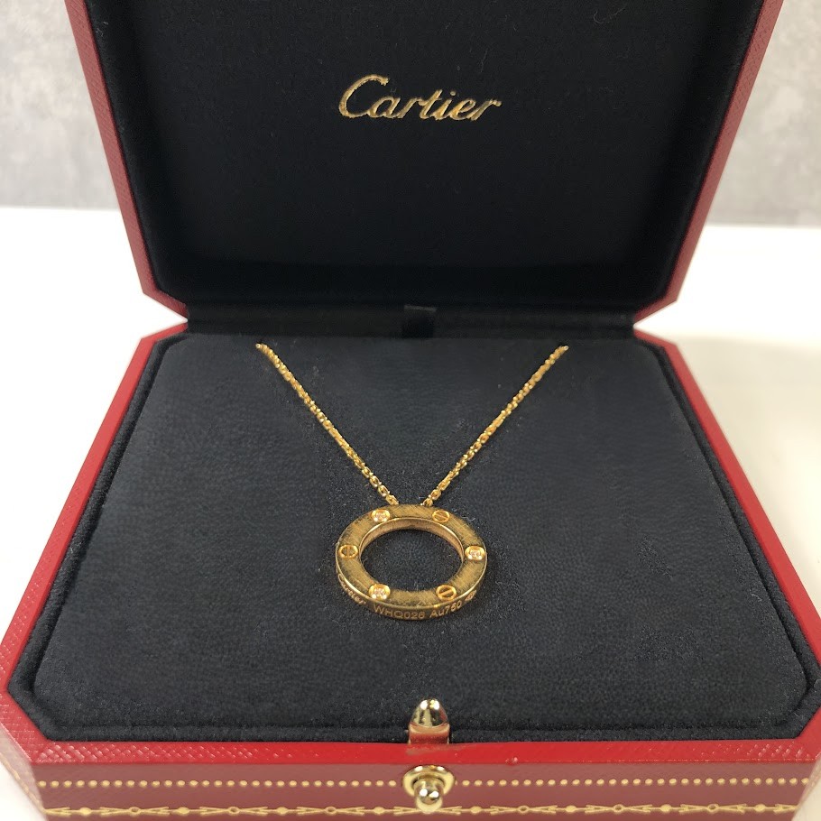 カルティエ ネックレス ラブサークル K18 あべの