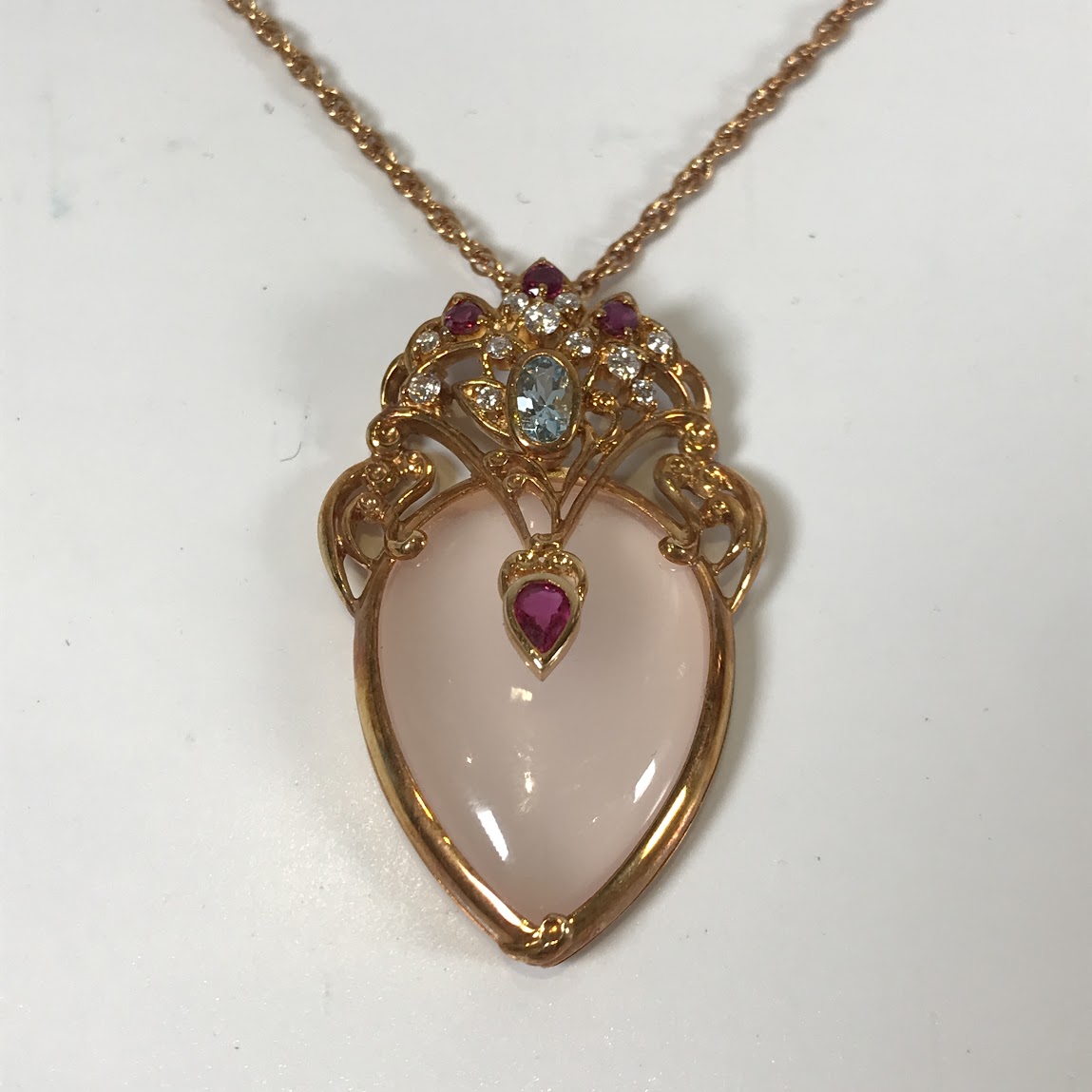 K18(18金)ネックレス ルビー0.36ct/ダイヤモンド0.2ct