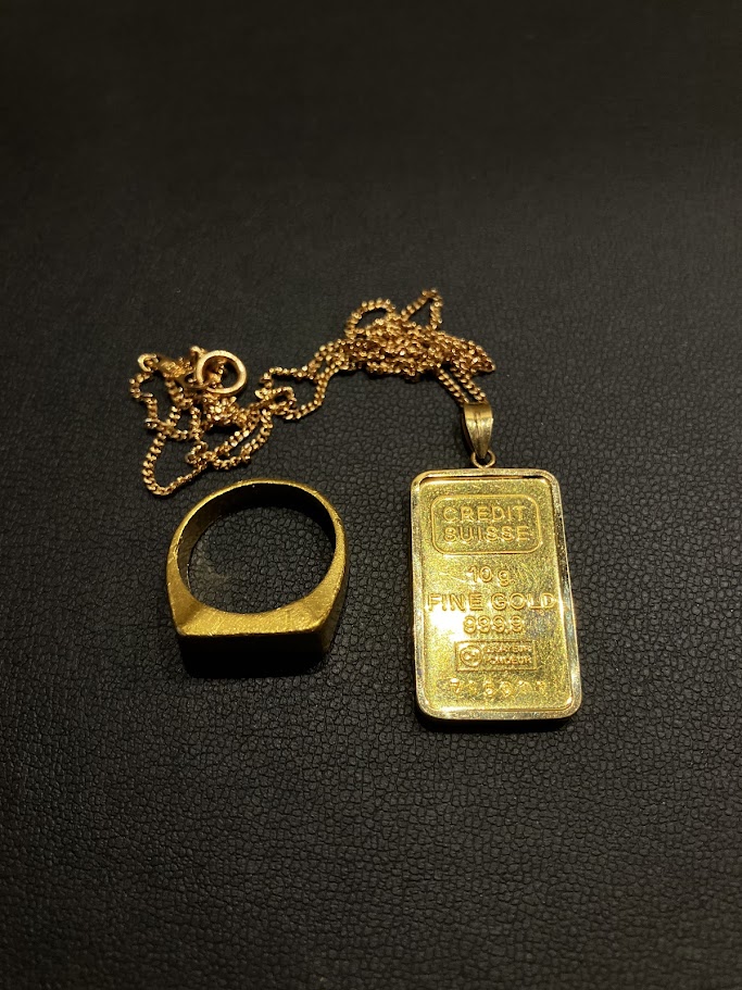 24Kインゴットネックレス、リング