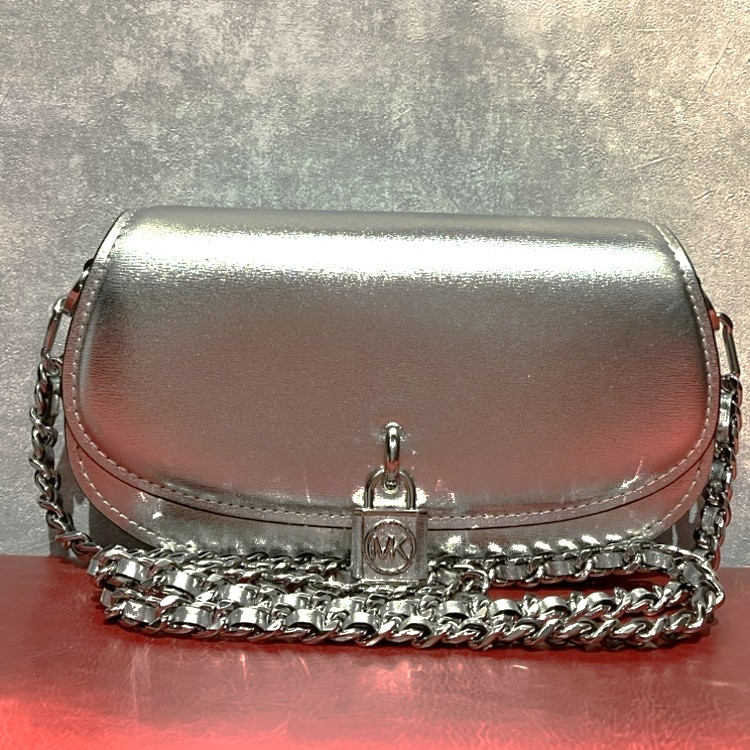 マイケルコース シルバー 2way ショルダーバッグ メタリック レザー 心斎橋本店 買取